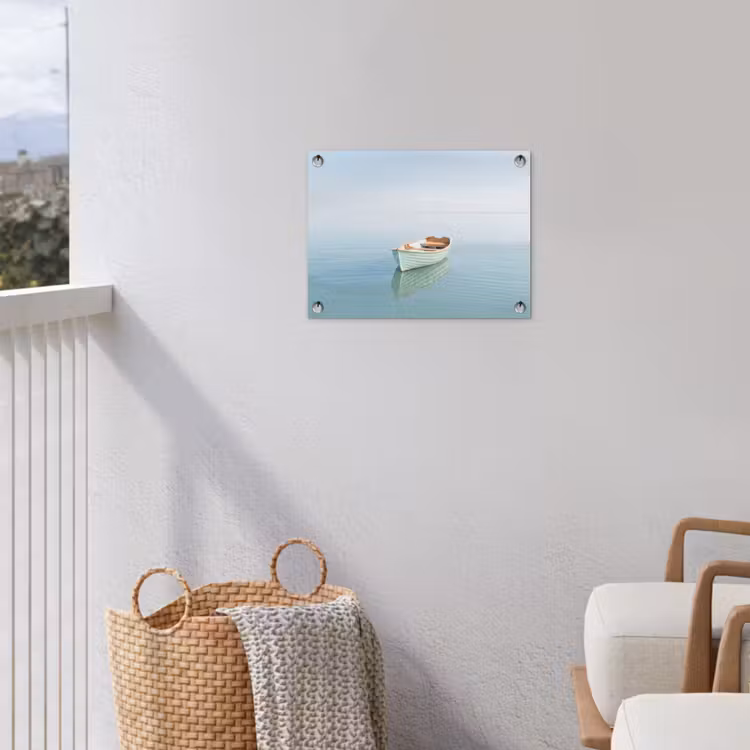 Minimalistisch - Boot - Zee tuinposter los doek klein -sfeer8