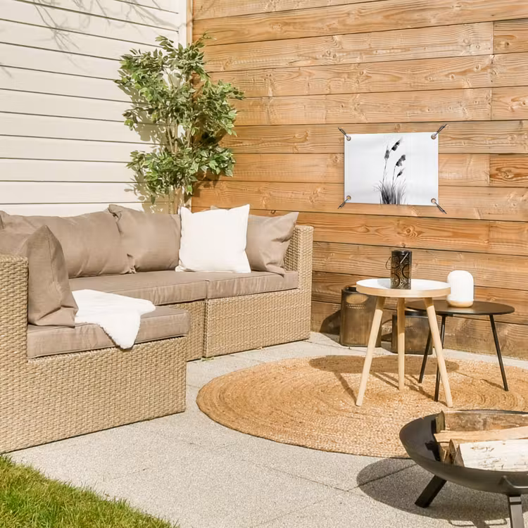Minimalistisch - Stelen - Wit tuinposter los doek klein -sfeer4