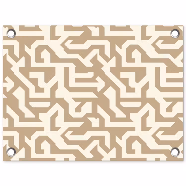 Modern - Abstract - Beige tuinposter los doek klein 239 -3d