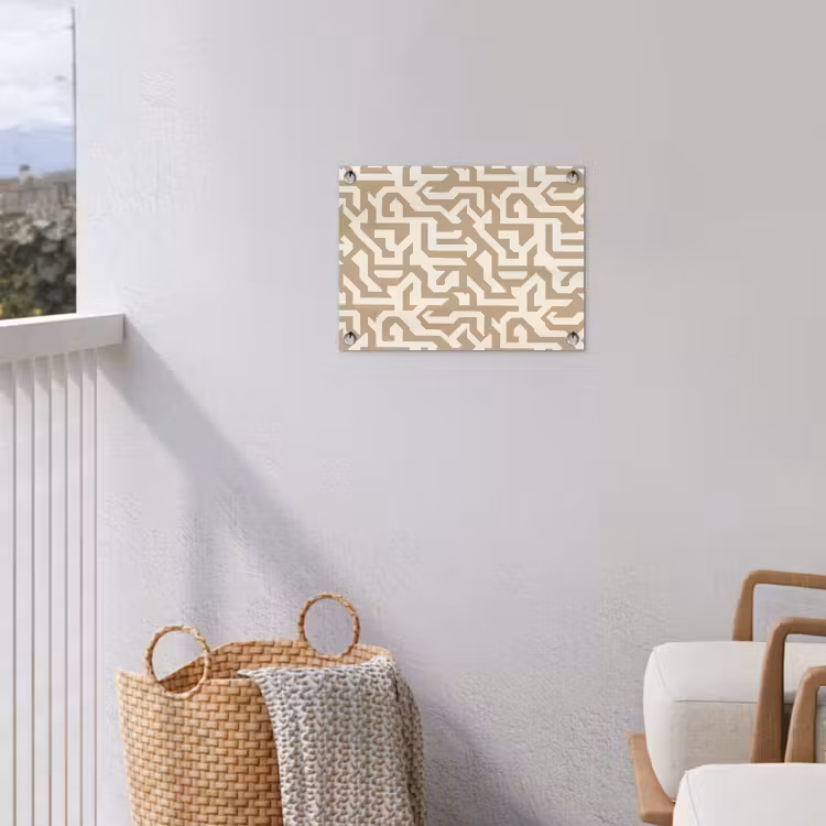 Modern - Abstract - Beige tuinposter los doek klein 239 -sfeer8