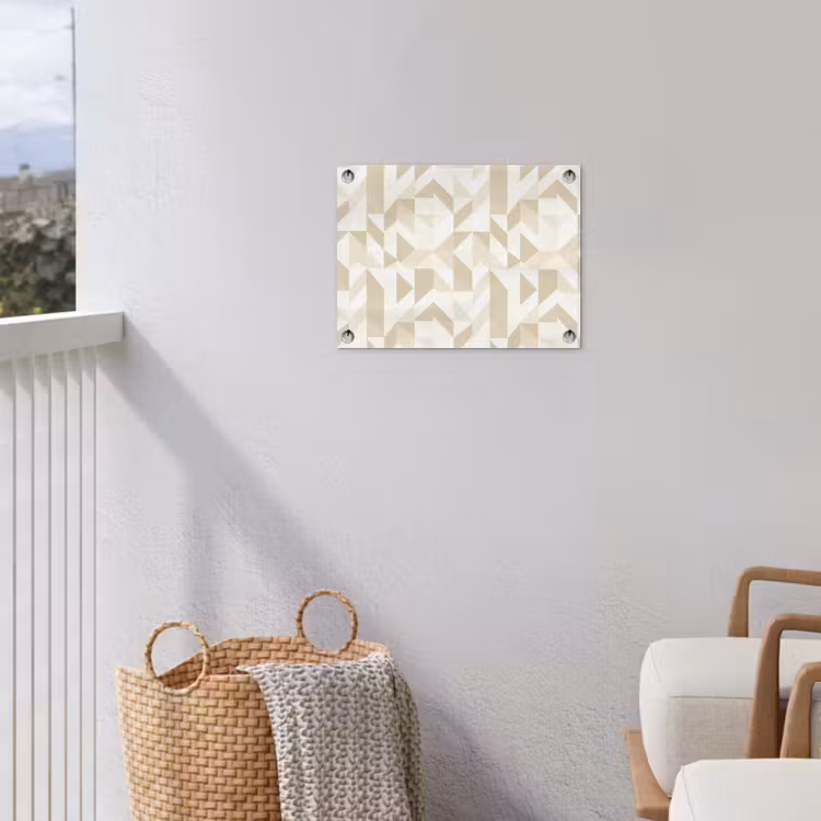 Modern - Abstract - Beige tuinposter los doek klein 239 -sfeer8
