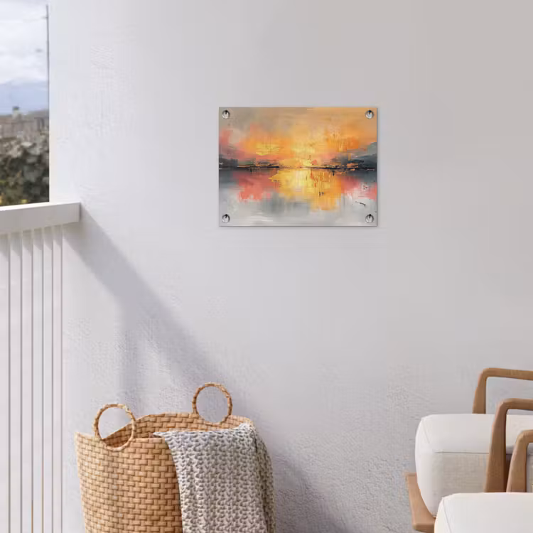 Modern - Abstract - Goud - Roze tuinposter los doek klein -sfeer8
