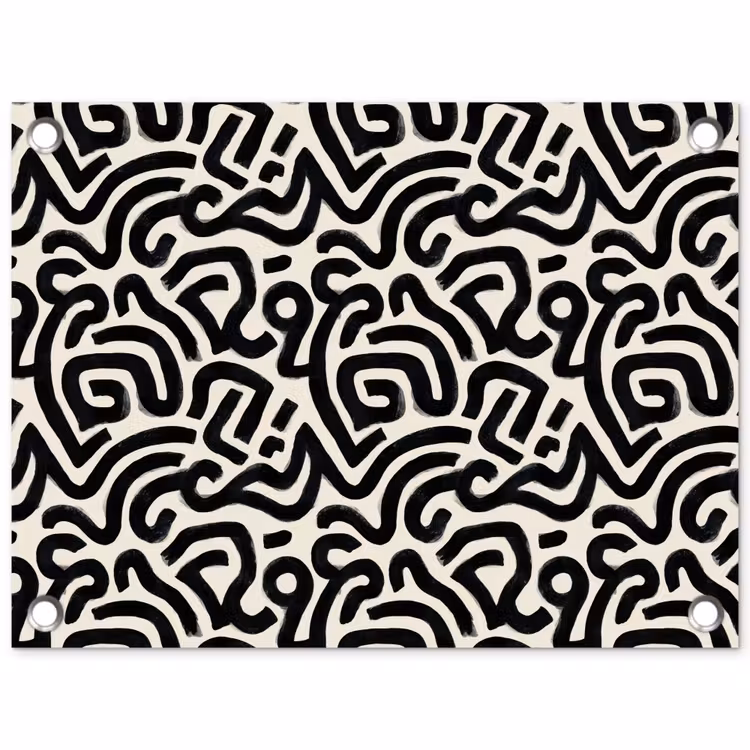 Modern - Abstract - Zwart tuinposter los doek klein 239 -3d