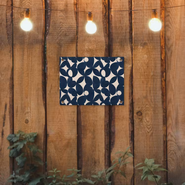 Modern - Geometrisch - Blauw tuinposter los doek klein 239 -sfeer1