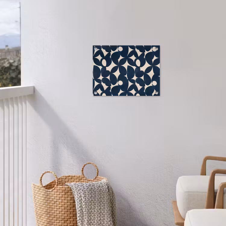 Modern - Geometrisch - Blauw tuinposter los doek klein 239 -sfeer8