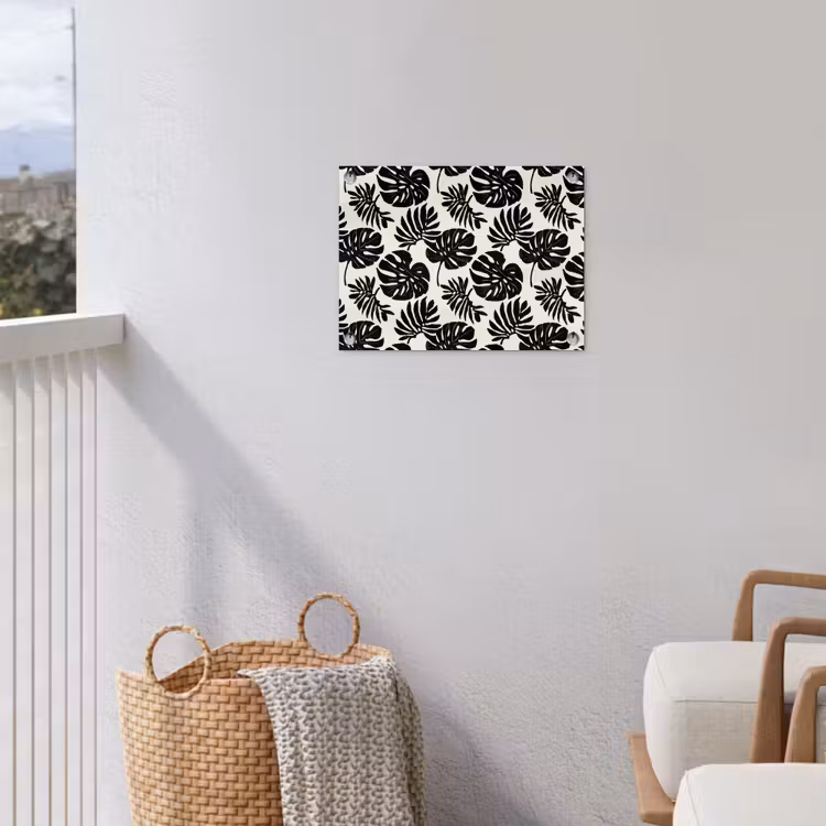 Modern - Monstera - Zwart tuinposter los doek klein 239 -sfeer8