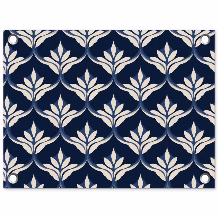 Modern - Ontwerp - Blauw tuinposter los doek klein 239 -3d