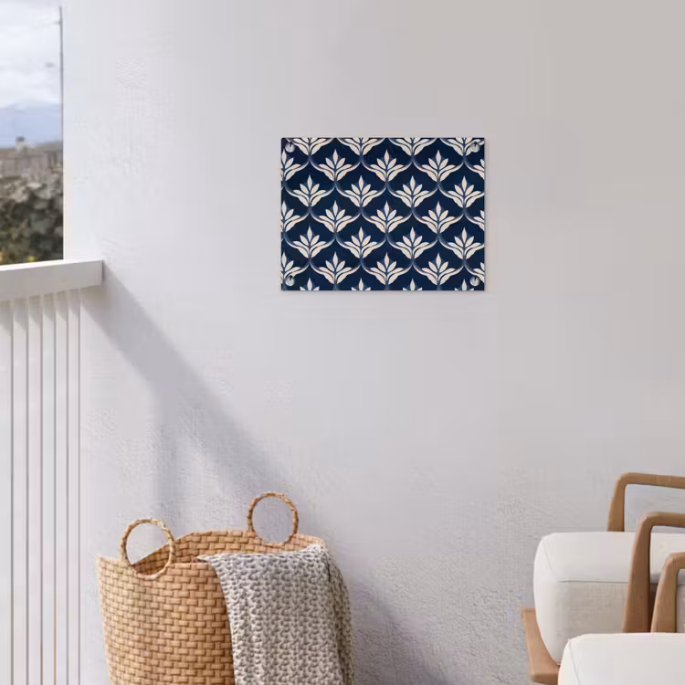 Modern - Ontwerp - Blauw tuinposter los doek klein 239 -sfeer8
