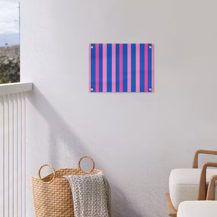 Modern - Optisch - Roze tuinposter los doek klein 239 -sfeer8