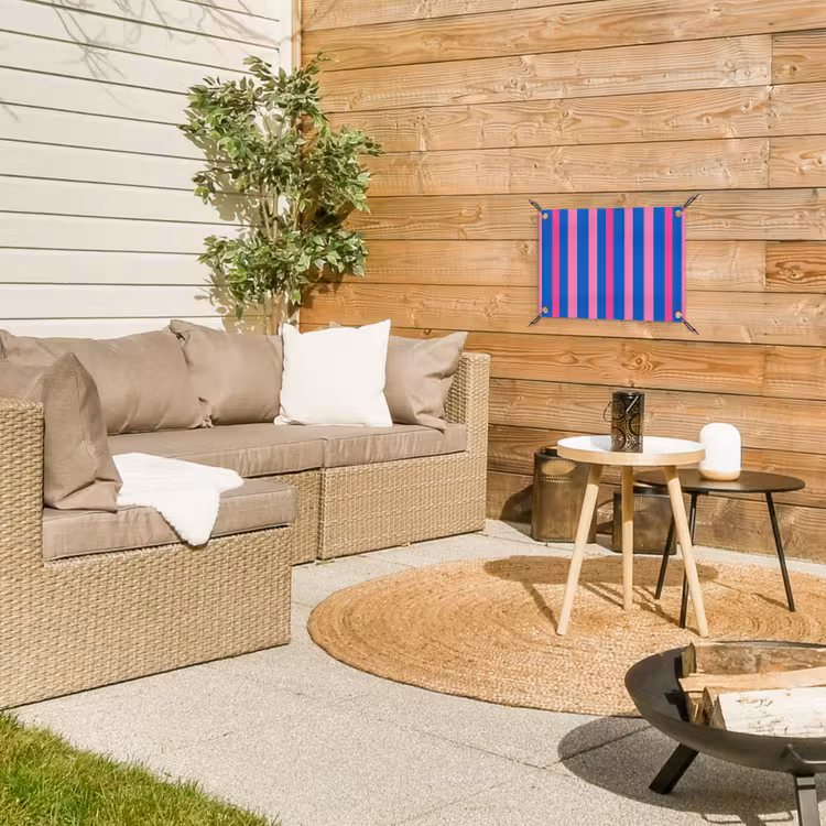 Modern - Optisch - Roze tuinposter los doek klein 239 -sfeer4