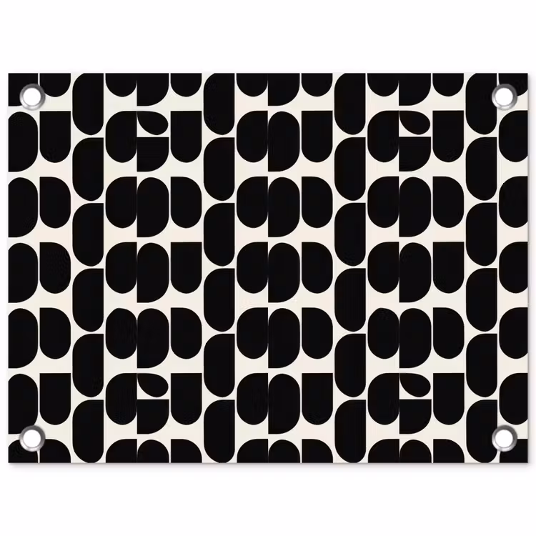 Modern - Patroon - Zwart tuinposter los doek klein 239 -3d
