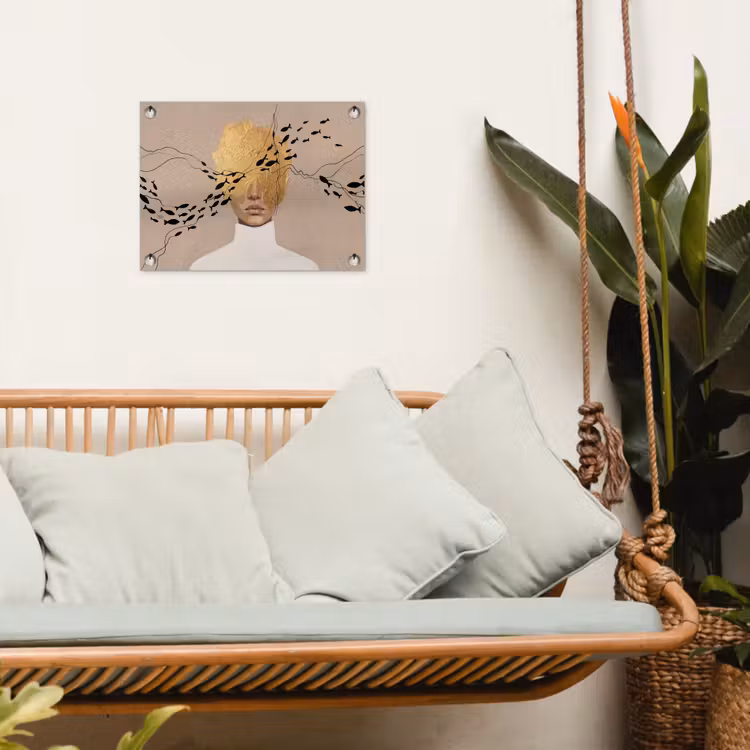 Modern - Vrouw - Goud tuinposter los doek klein -sfeer7