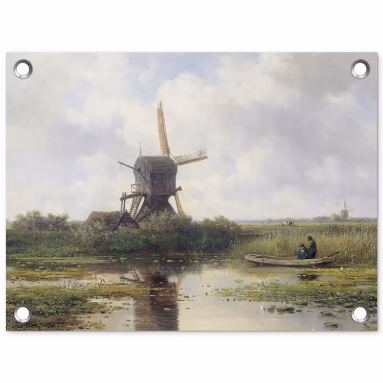 Molen - Willem Roelofs - Oude meesters - Kunst tuinposter los doek klein -3d