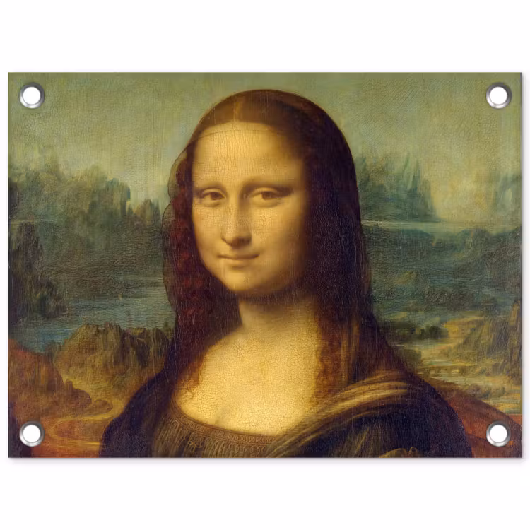 Mona Lisa - Leonardo da Vinci tuinposter los doek klein -3d