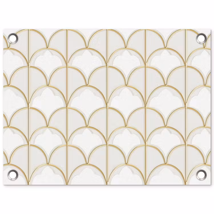 Mozaïek - Bogen - Goud tuinposter los doek klein 239 -3d