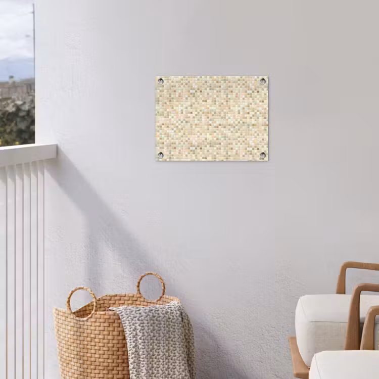 Mozaïek - Patroon - Beige tuinposter los doek klein 239 -sfeer8