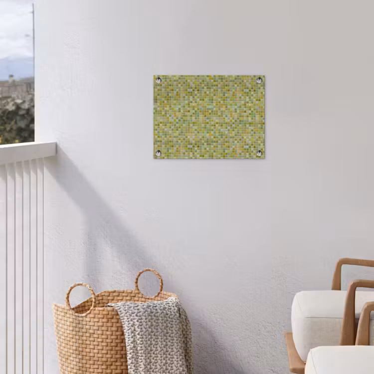 Mozaïek - Patroon - Groen tuinposter los doek klein 239 -sfeer8