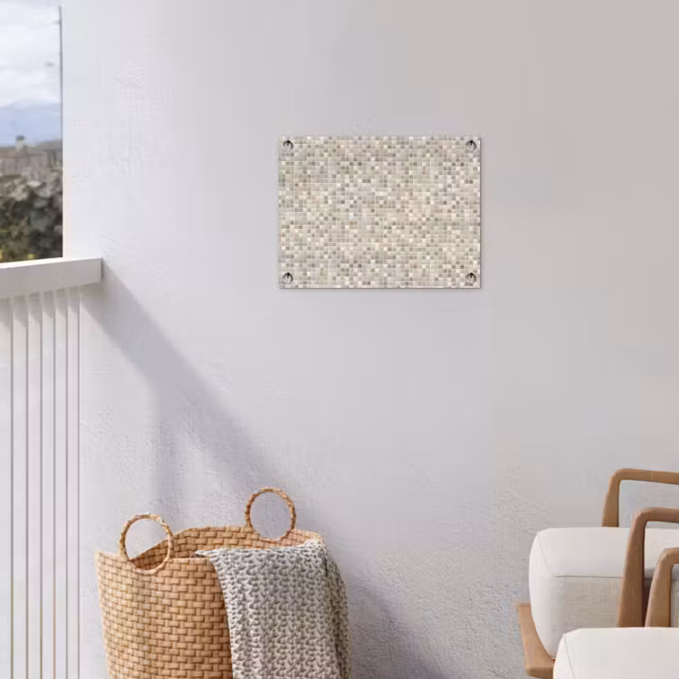 Mozaïek - Patroon- Taupe tuinposter los doek klein 239 -sfeer8