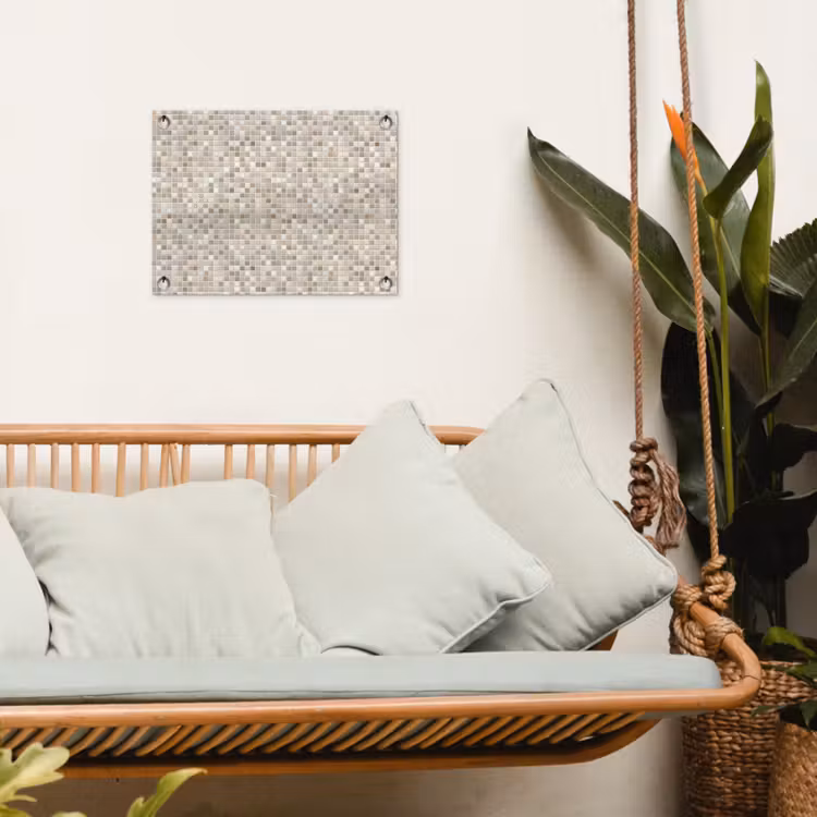 Mozaïek - Patroon- Taupe tuinposter los doek klein 239 -sfeer7