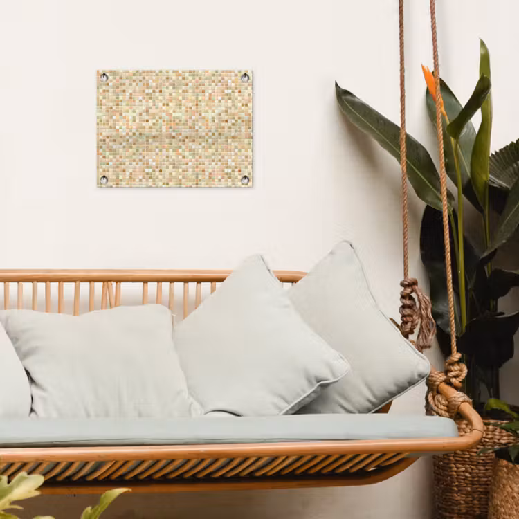 Mozaïek - Patroon - Terracotta tuinposter los doek klein 239 -sfeer7
