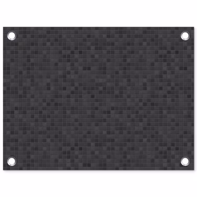 Mozaïek - Patroon - Zwart tuinposter los doek klein 239 -3d
