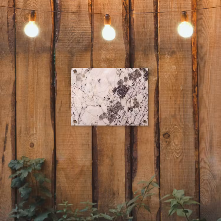 Natuursteen - Patroon - Abstract - Beige - Grijs tuinposter los doek klein -sfeer1