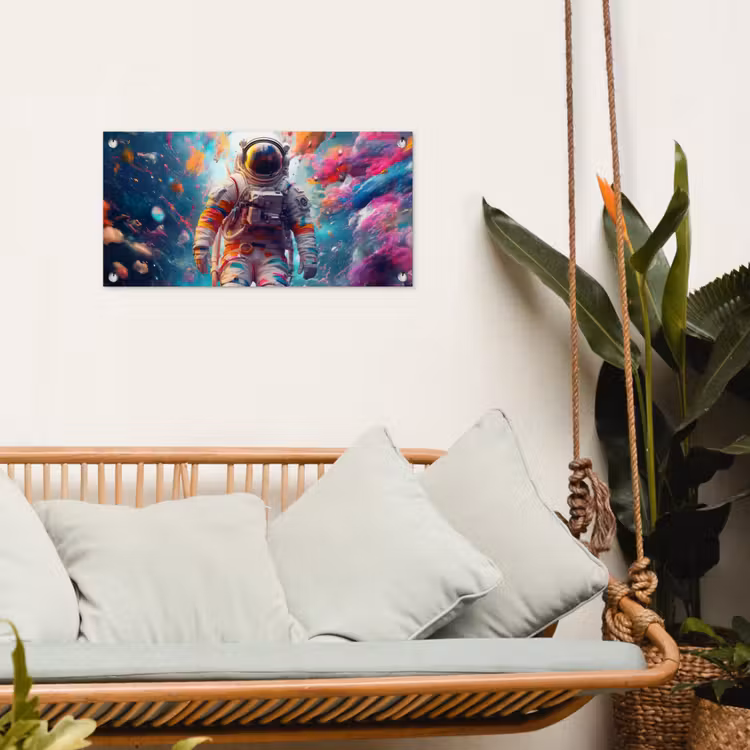 Neon - Meteoriet - Neon - Astronaut tuinposter los doek klein -sfeer7
