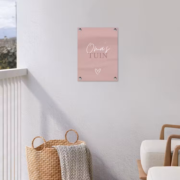 Oma's Tuin met Hart tuinposter los doek klein -sfeer8