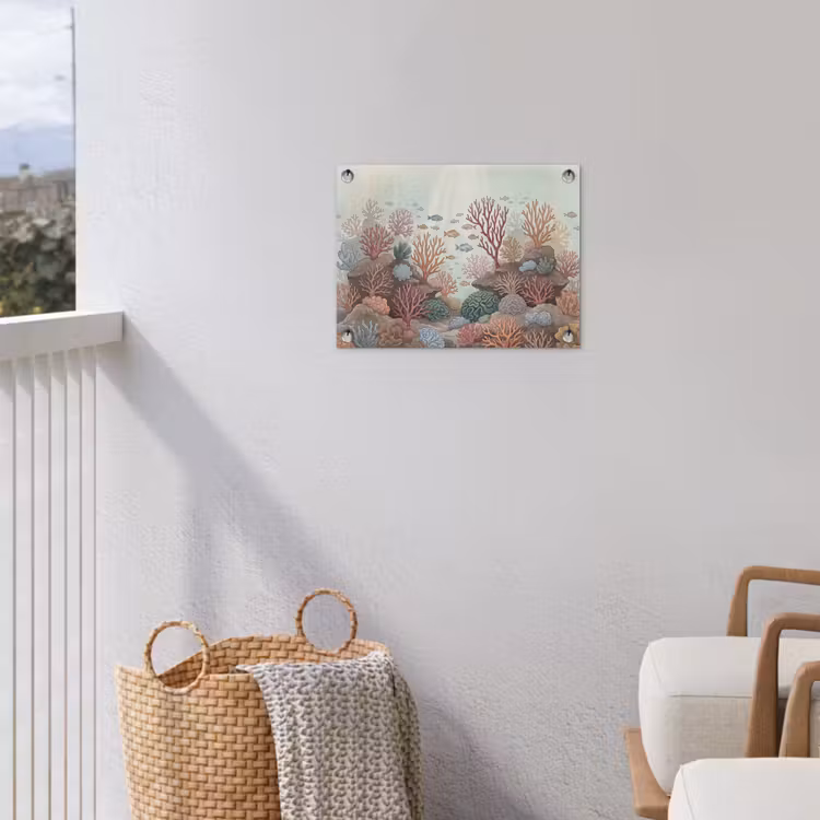 Onderwater - Koraal - Vis - Natuur tuinposter los doek klein -sfeer8
