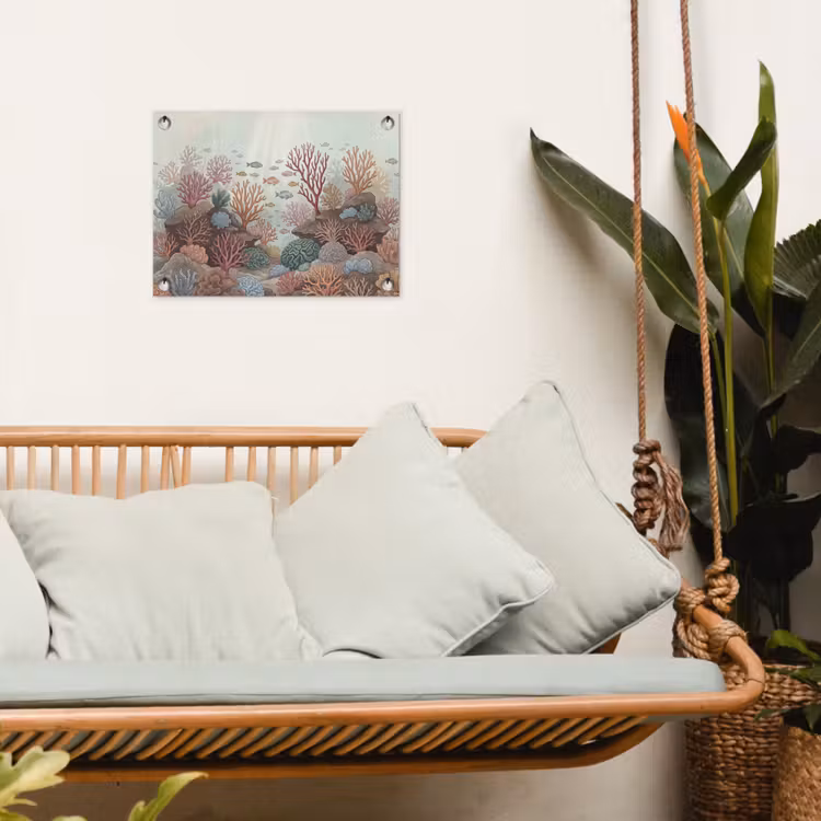 Onderwater - Koraal - Vis - Natuur tuinposter los doek klein -sfeer7