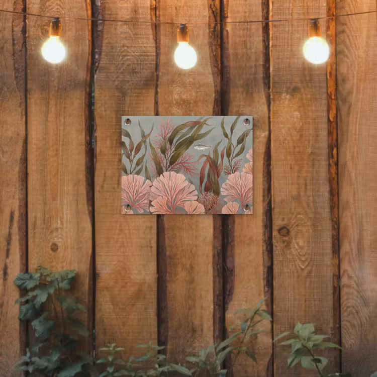 Onderwater - Planten - Vis - Vintage - Groen tuinposter los doek klein -sfeer1