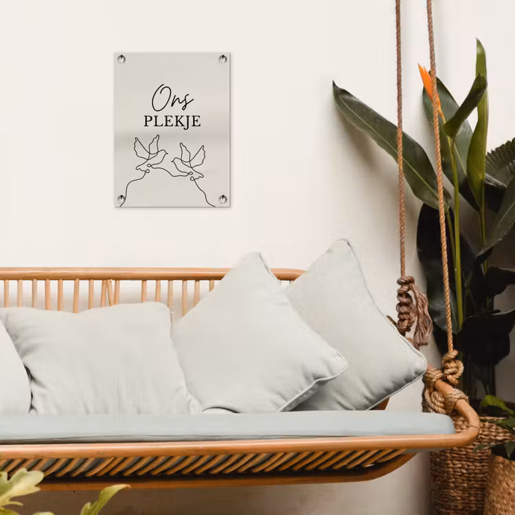 Ons Plekje met Vogels tuinposter los doek klein -sfeer7