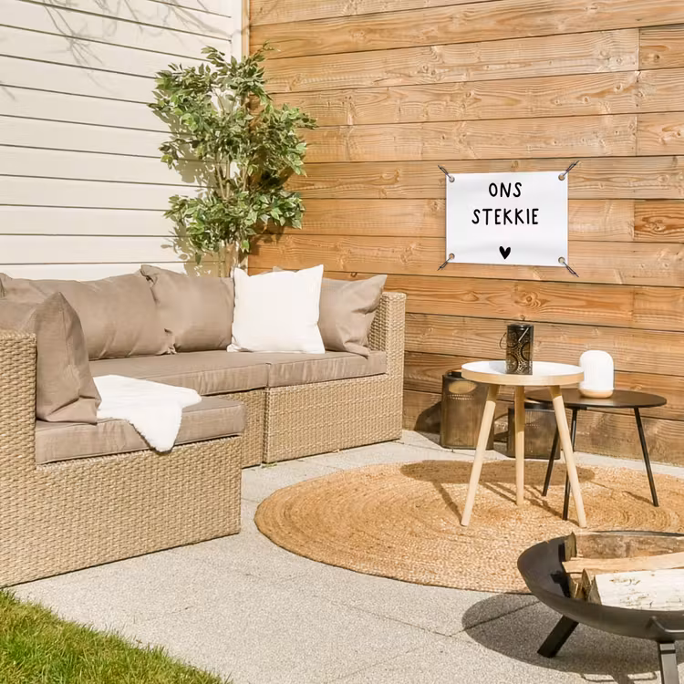 Ons stekkie - Quotes - Spreuken tuinposter los doek klein -sfeer4