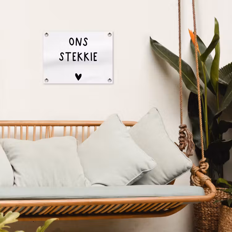 Ons stekkie - Quotes - Spreuken tuinposter los doek klein -sfeer7