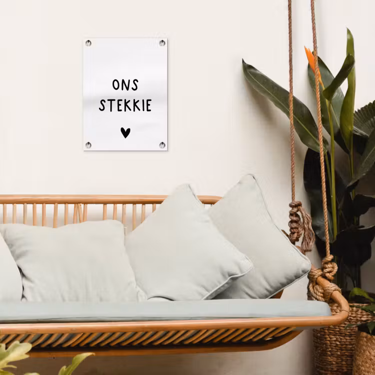 Ons stekkie - Spreuken - Quotes tuinposter los doek klein -sfeer7