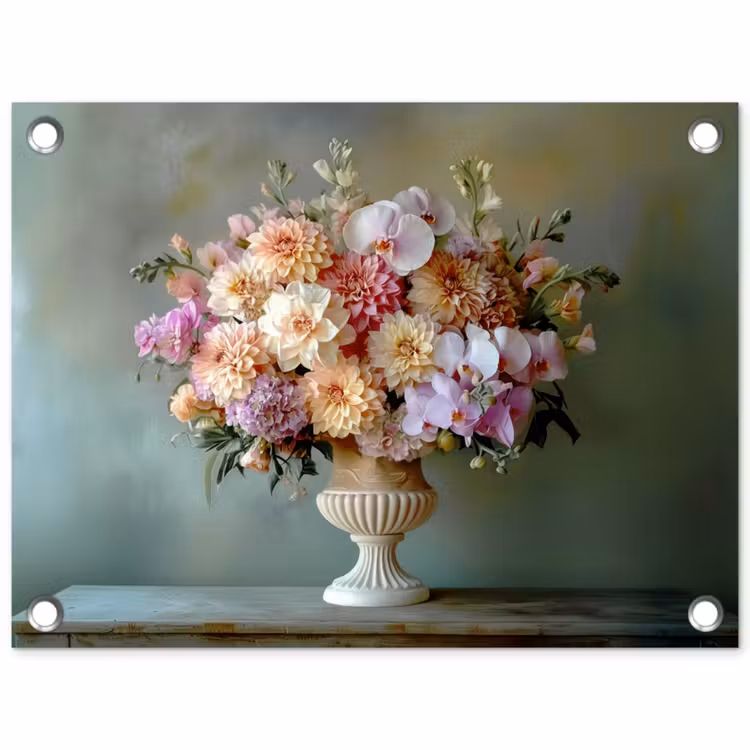 Orchidee - Boeket - Vaas - Bloemen tuinposter los doek klein -3d