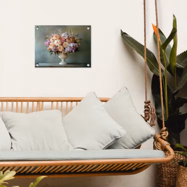 Orchidee - Boeket - Vaas - Bloemen tuinposter los doek klein -sfeer7