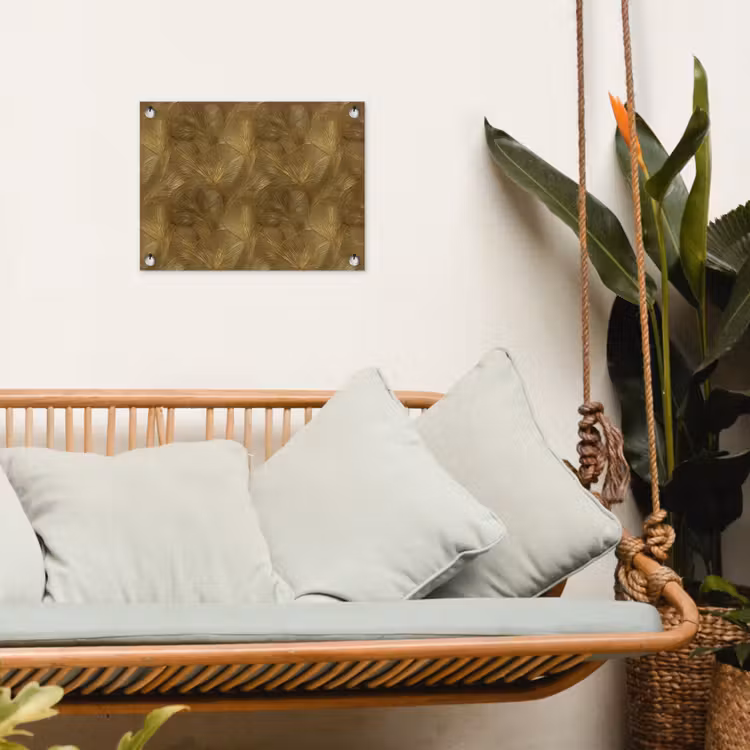 Organisch - Lijnen - Goud tuinposter los doek klein 239 -sfeer7