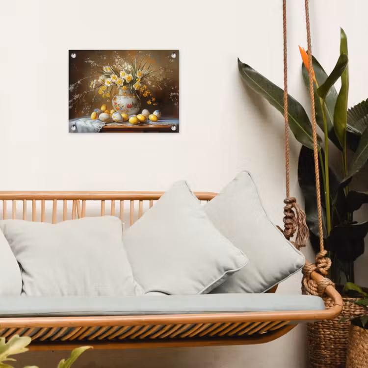 Paaseieren - Stilleven - Vaas tuinposter los doek klein -sfeer7