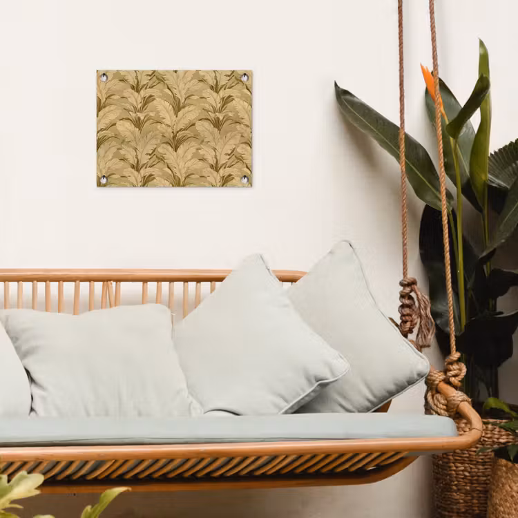 Palmbladeren - Klassiek - Groen tuinposter los doek klein 239 -sfeer7