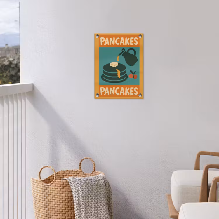Pannenkoeken - Siroop - Illustratie - Oranje tuinposter los doek klein -sfeer8