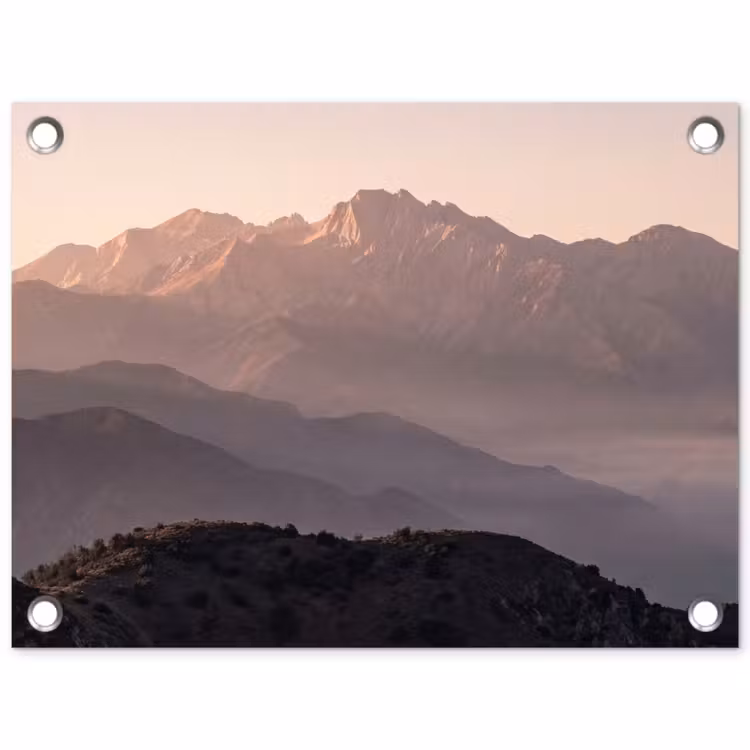 Panorama - Landschap - Bergen tuinposter los doek klein -3d