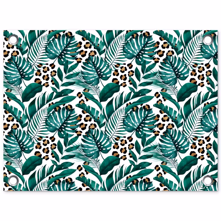 Inductie beschermer - Panterprint - Bladeren - Jungle - Afdekplaat voor kookplaat tuinposter los doek klein -3d