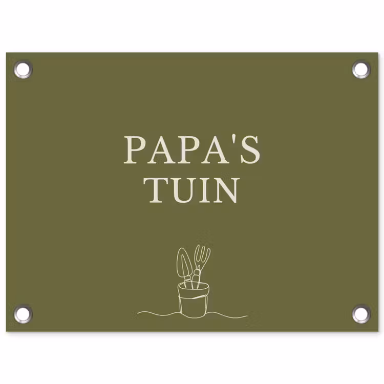 Papa's Tuin tuinposter los doek klein -3d