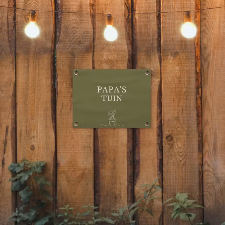 Papa's Tuin tuinposter los doek klein -sfeer1