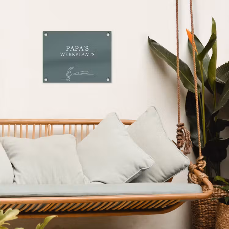 Papa's Werkplaats tuinposter los doek klein -sfeer7