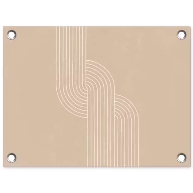Parallelle lijnen - Lichte textuur - Beige tuinposter los doek klein -3d
