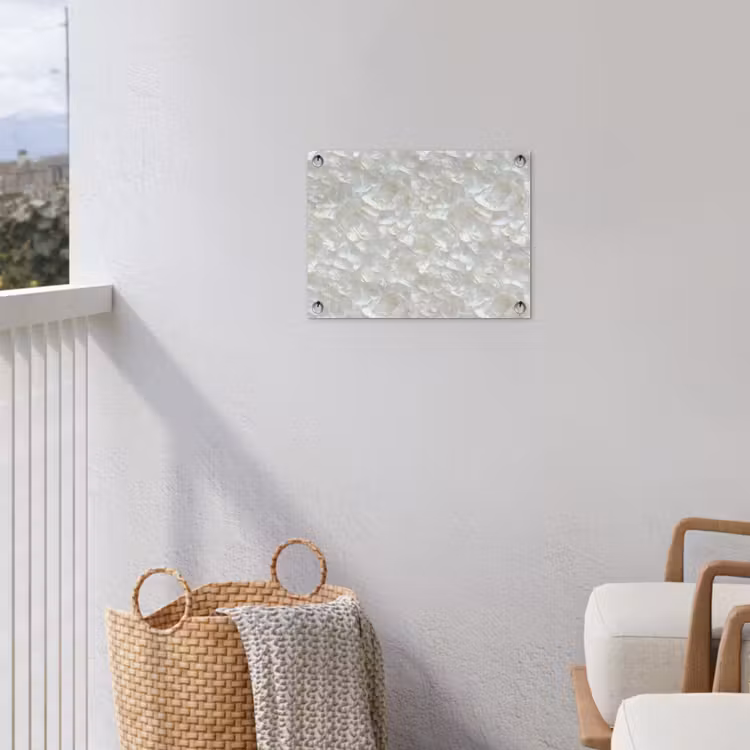 Parelmoerglans - Wit - Schelp tuinposter los doek klein 239 -sfeer8