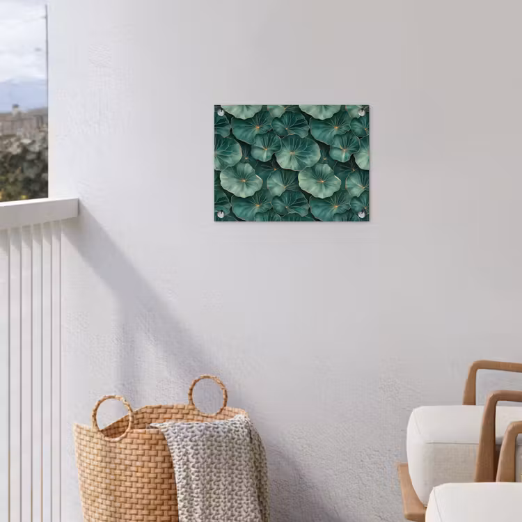 Patroon - Bladeren - Groen tuinposter los doek klein 239 -sfeer8