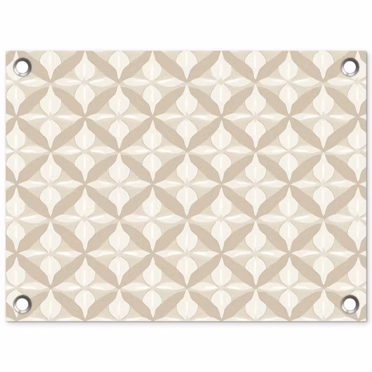 Patroon - Klassiek - Beige tuinposter los doek klein 239 -3d